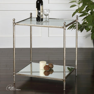 Furniture - Silver Leaf & Mirror Side Table