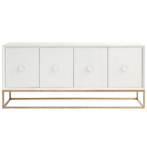 Furniture - Spencer Entertainment Media Console - Raw White Cotton ( 28 Finish & 3 Frame Options)