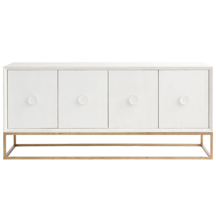 Furniture - Spencer Entertainment Media Console - Raw White Cotton ( 28 Finish & 3 Frame Options)