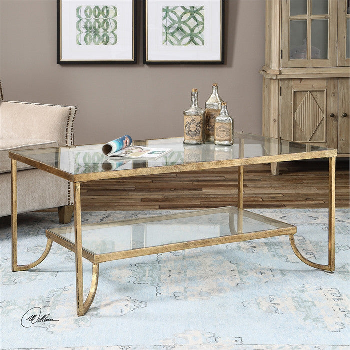 Gold glass coffee table rectangle hotsell