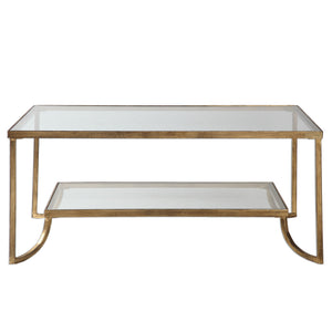 Furniture - Two-Tiered Cocktail Table – Antique Gold Leaf