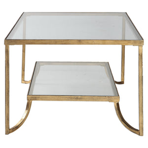 Furniture - Two-Tiered Cocktail Table – Antique Gold Leaf