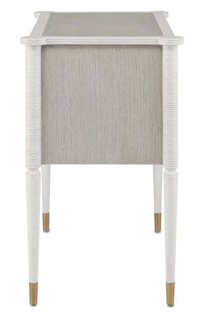 Aster Nightstand - Off White/Fog/Brass