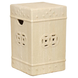 Garden Stools - Square Garden Stool - Cream