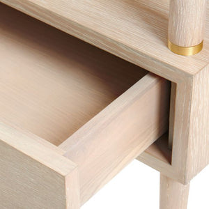 1-Drawer Side Table - Bleached Cerused Oak - Espresso | Gabriel Collection | Villa & House