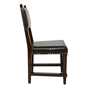 Kerouac Chair with Leather, Distressed Brown