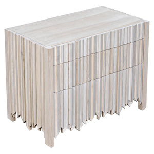 Desdemona 3 Drawer Chest, Bleached Elm