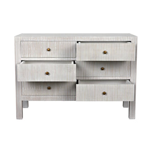 Conrad 6 Drawer Dresser, White Wash