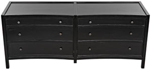 Hampton 6 Drawer Dresser, Hand Rubbed Black