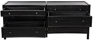 Hampton 6 Drawer Dresser, Hand Rubbed Black
