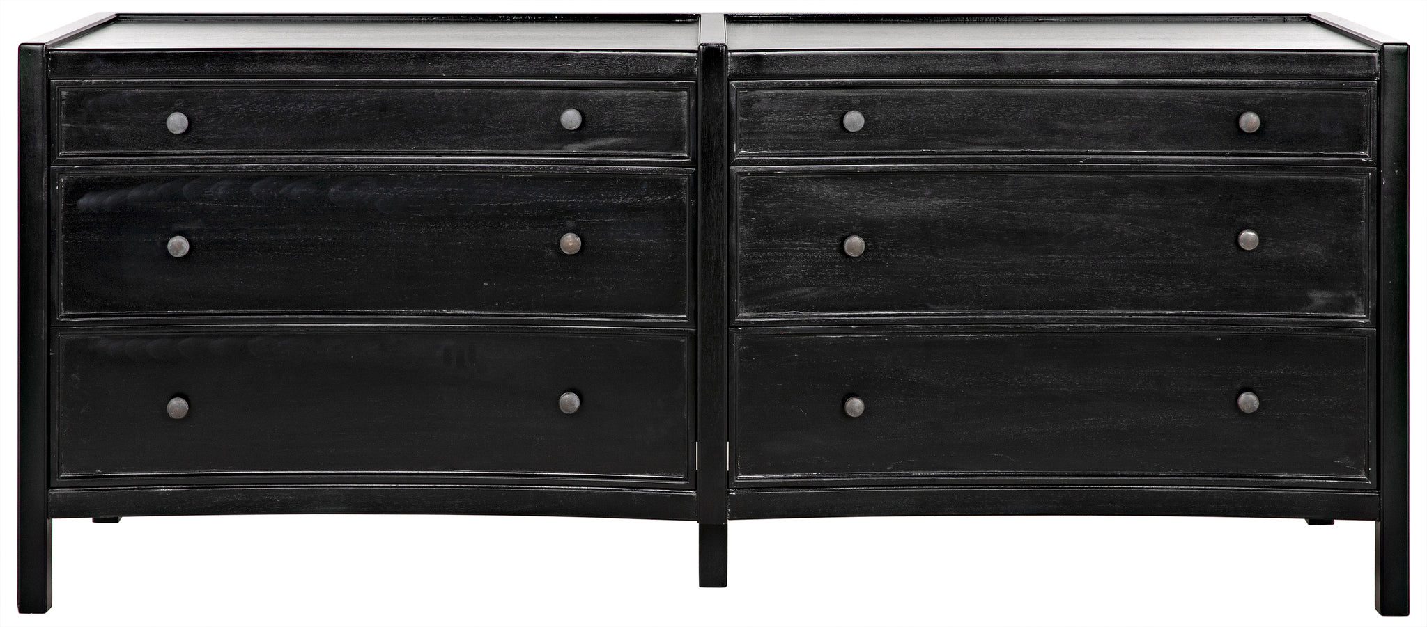 Hampton 6 Drawer Dresser, Hand Rubbed Black