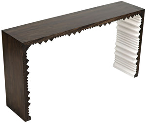 Nelson Console - Ebony Walnut with White Detail