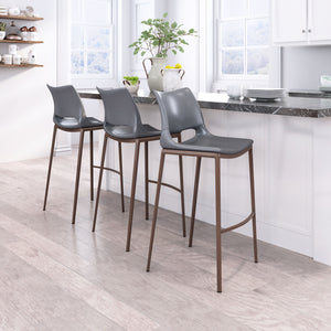 Ace Bar Chair (Set of 2) Dark Gray & Walnut