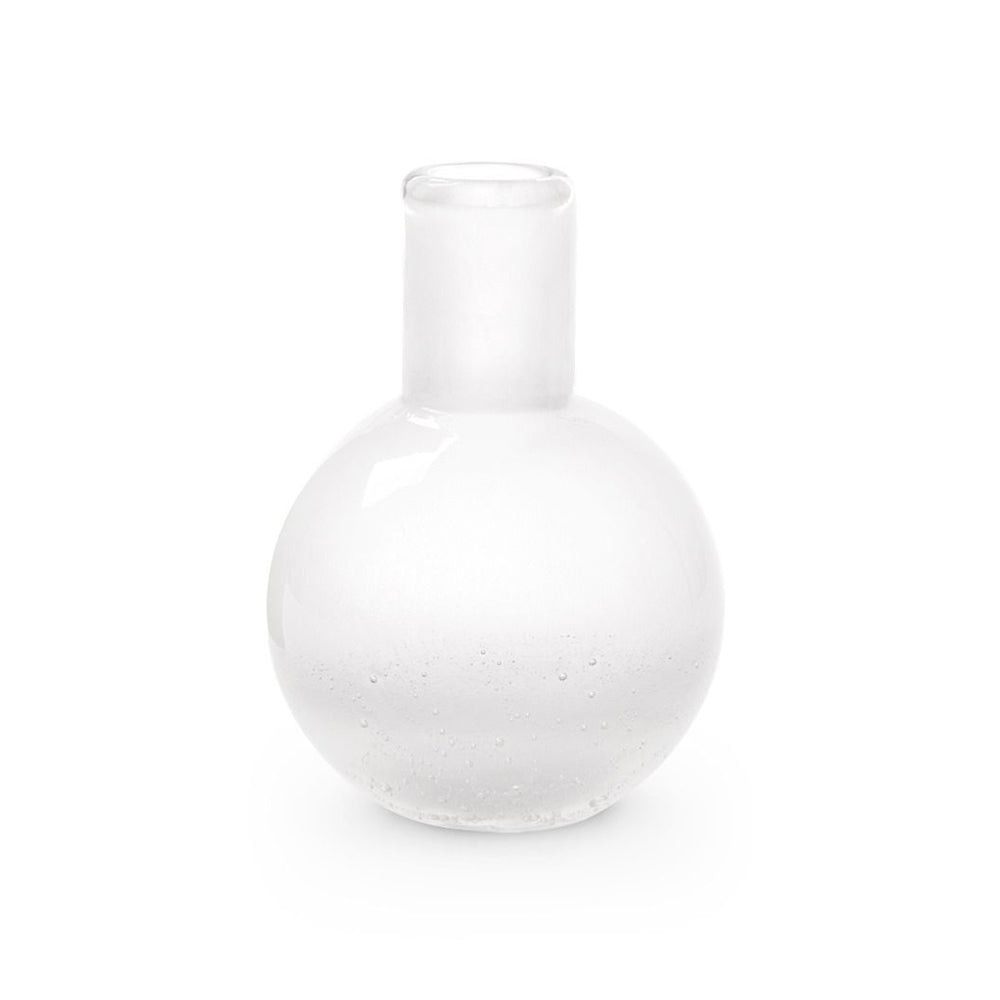 Small Mouth Blown Seeded Glass Vase – Clear | GiorgioCollection | Villa & House
