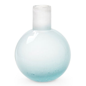 Large Mouth Blown Seeded Glass Vase – Sky Blue | Giorgio Collection | Villa & House