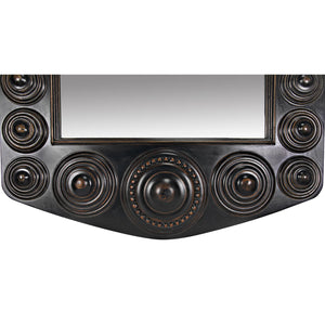 Nanna Mirror, Hand Rubbed Black with Light Brown Trim
