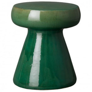 Mushroom Garden Stool - Green Glaze