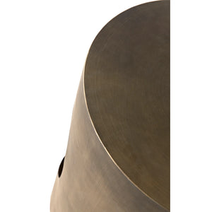 Eclipse Round Side Table, Metal with Aged Brass Finish
