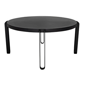 Marcellus Dining Table, 63", Black Metal