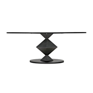 Katana Oval Dining Table, Black Metal