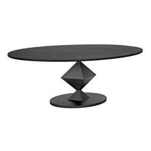 Katana Oval Dining Table, Black Metal