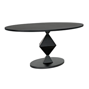 Katana Oval Dining Table, Black Metal