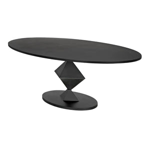 Katana Oval Dining Table, Black Metal