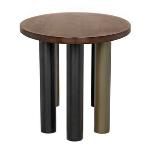Journal Oval Dining Table, Dark Walnut with Black Steel Base