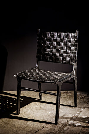 Dede Dining Chair, Leather, Black