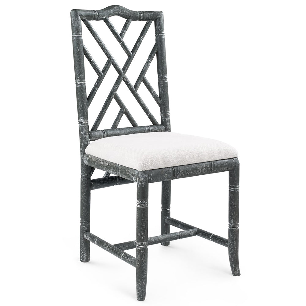 Chinoiserie Oak Side Chair — Grey | Hampton Collection | Villa & House