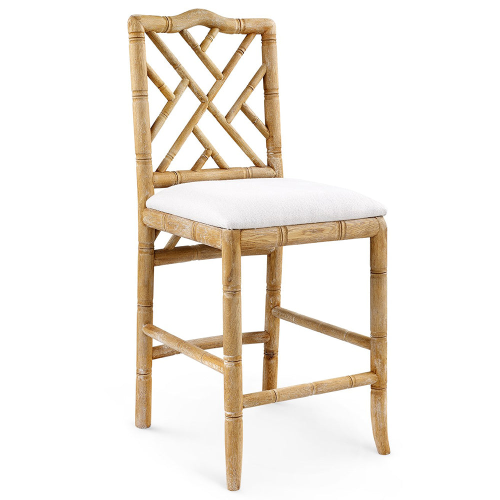 Chinoiserie Oak Counter Stool — Natural | Hampton Collection | Villa & House