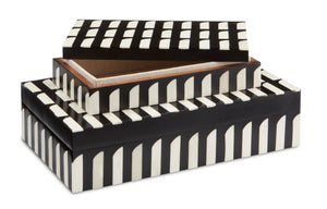 Currey and Company Swoop Box Set of 2 - Black/White/Natural