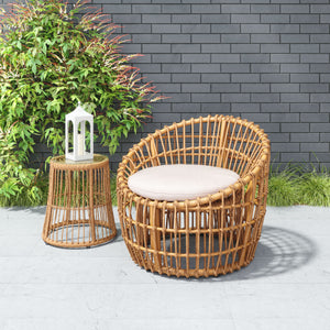 Sasso Accent Chair Beige & Natural
