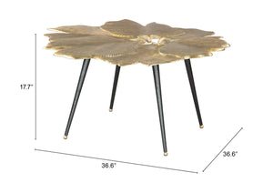 Gingko Coffee Table Antique Brass
