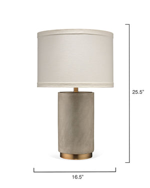Mortar Table Lamp in Cement and Brass