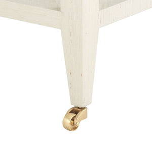 Lacquered Grasscloth 2-Shelf Accent Table – Natural | Isadora Collection | Villa & House