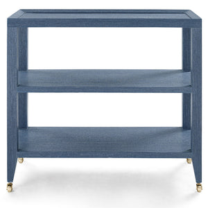 Lacquered Grasscloth 2-Shelf Console Table – Navy Blue | Isadora Collection | Villa & House