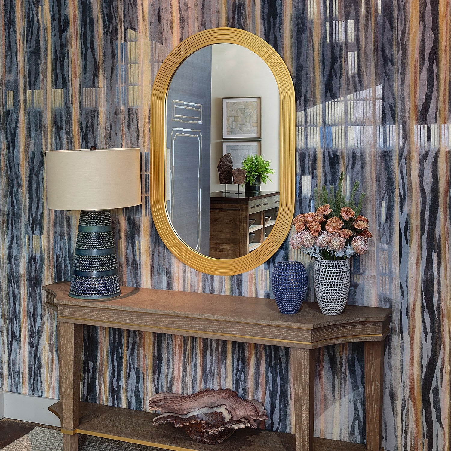 Hand Carved Oval Mirror - Available in 2 Finishes