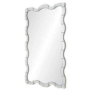 Scalloped Edge Mirror with Silver Leaf Frame