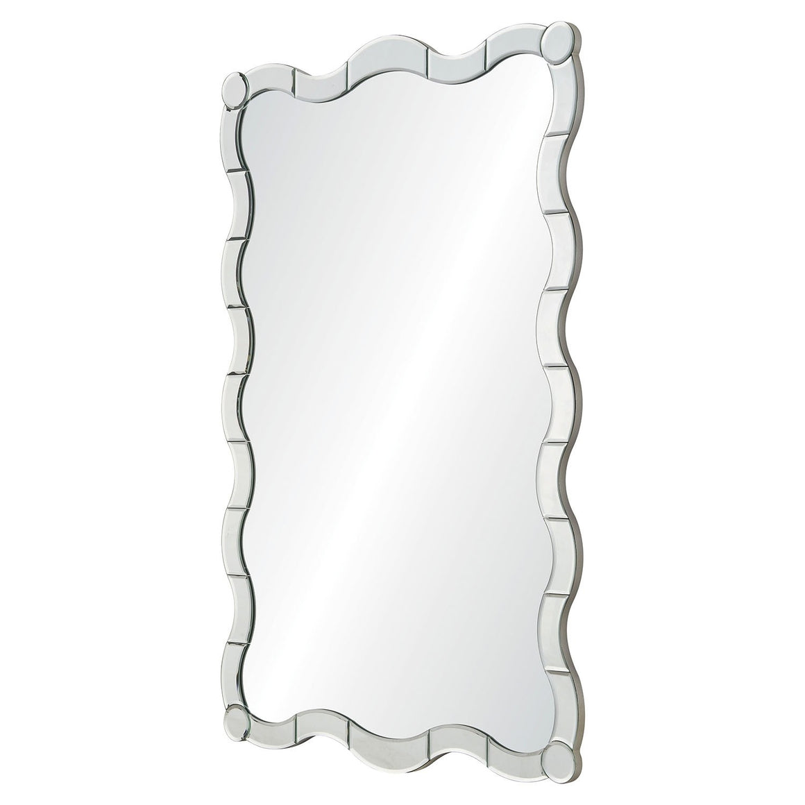 Scalloped Edge Mirror with Silver Leaf Frame