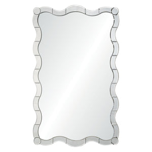 Scalloped Edge Mirror with Silver Leaf Frame