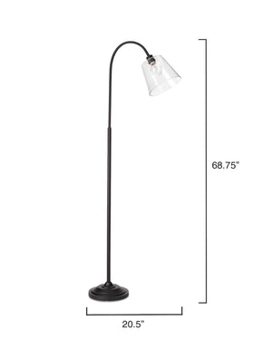 Swan Floor Lamp - Oil Rubbed Bronze w/ Clear Glass Shade