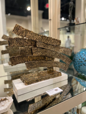 Crinkle Swoosh Sculpture in Brass