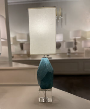 Multifaceted Turquoise Table Lamp
