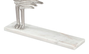 Streak Table Art Silver & White