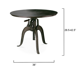 Americana Crank Table in Gun Metal