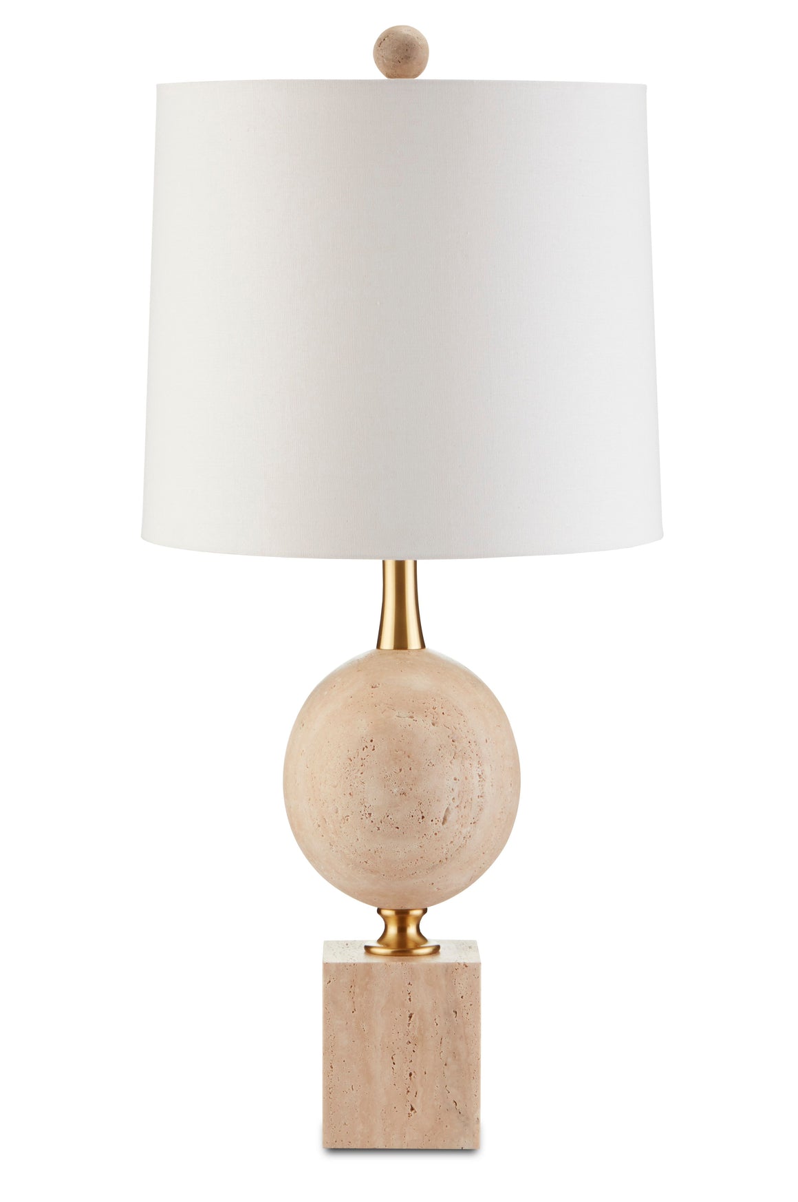 Currey and Company Adorno Table Lamp - Natural/Beige/Antique Brass