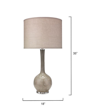 Bulb Vase Table Lamp with Large Drum Shade – Taupe