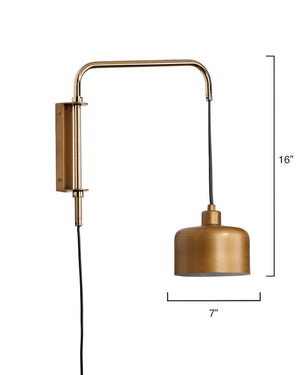 Jeno Swing Arm Wall Sconce, Small