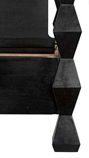 Brancusi Bed, Queen, Hand-Rubbed Black